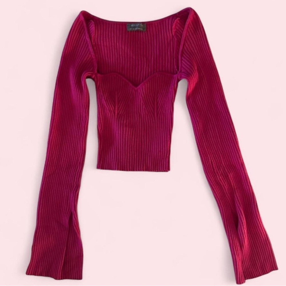 Urban Outfitters Ribbed Fuchsia Crop Top